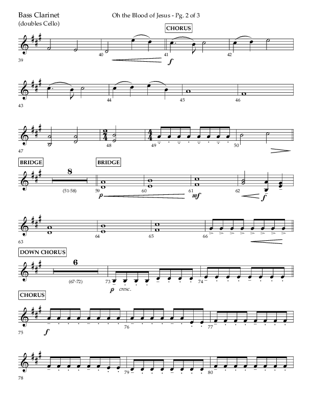 Oh The Blood Of Jesus (Choral Anthem SATB) Bass Clarinet (Lifeway Choral / Arr. Kent Hooper / Arr. Philip Keveren)