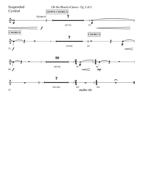 Oh The Blood Of Jesus (Choral Anthem SATB) Suspended Cymbal (Lifeway Choral / Arr. Kent Hooper / Arr. Phillip Keveren)
