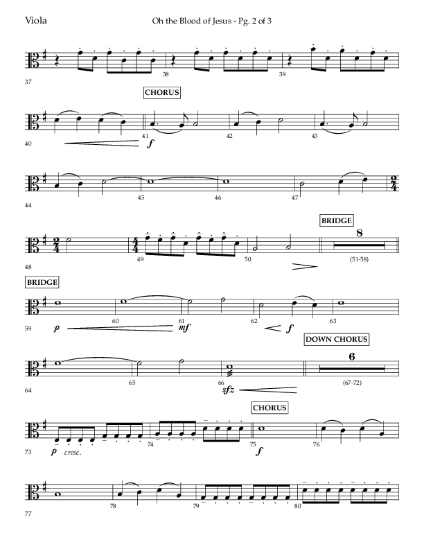 Oh The Blood Of Jesus (Choral Anthem SATB) Viola (Lifeway Choral / Arr. Kent Hooper / Arr. Phillip Keveren)