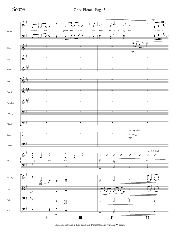 O The Blood (Choral Anthem SATB) Conductor's Score (Lifeway Choral / Arr. Russell Mauldin)