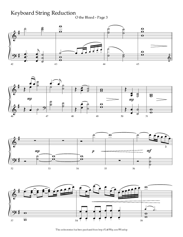 O The Blood (Choral Anthem SATB) String Reduction (Lifeway Choral / Arr. Russell Mauldin)