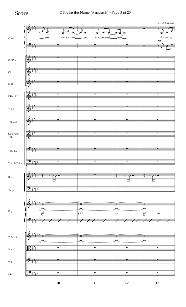 O Praise The Name (Anastasis) (Choral Anthem SATB) Conductor's Score (Lifeway Choral / Arr. Dave Williamson)