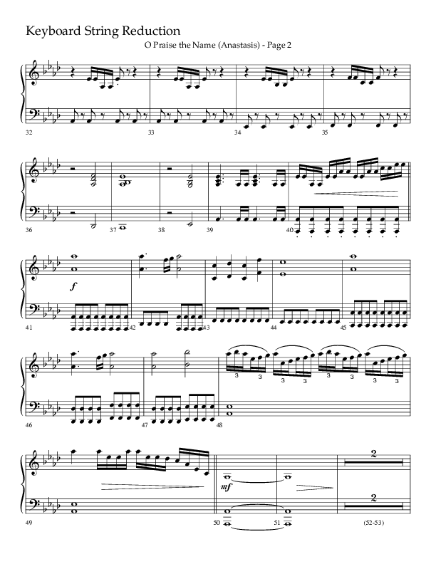 O Praise The Name (Anastasis) (Choral Anthem SATB) String Reduction (Lifeway Choral / Arr. Dave Williamson)