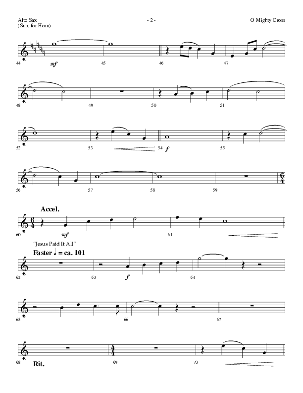 O Mighty Cross (Choral Anthem SATB) Alto Sax (Lifeway Choral / Arr. Dennis Allen)