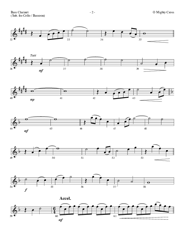 O Mighty Cross (Choral Anthem SATB) Bass Clarinet (Lifeway Choral / Arr. Dennis Allen)