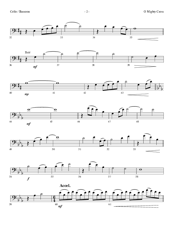 O Mighty Cross (Choral Anthem SATB) Cello (Lifeway Choral / Arr. Dennis Allen)