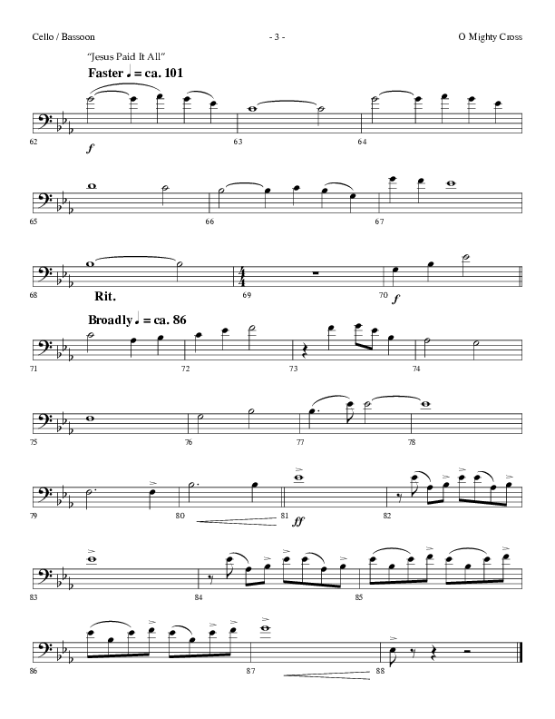 O Mighty Cross (Choral Anthem SATB) Cello (Lifeway Choral / Arr. Dennis Allen)
