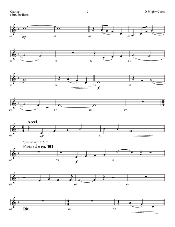 O Mighty Cross (Choral Anthem SATB) Clarinet (Lifeway Choral / Arr. Dennis Allen)