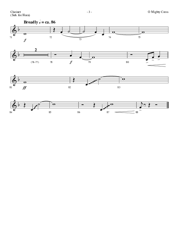 O Mighty Cross (Choral Anthem SATB) Clarinet (Lifeway Choral / Arr. Dennis Allen)