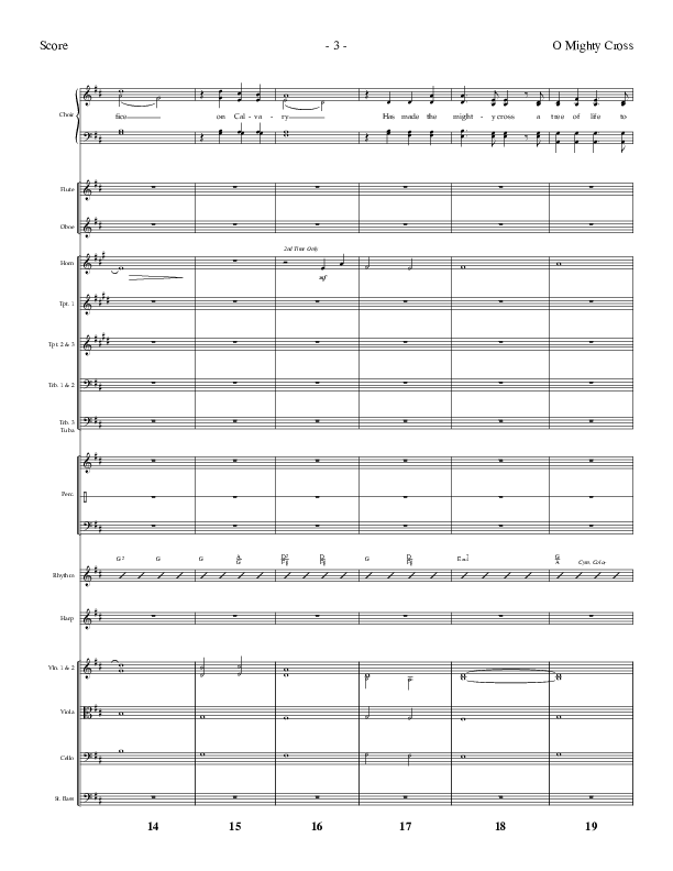 O Mighty Cross (Choral Anthem SATB) Orchestration (Lifeway Choral / Arr. Dennis Allen)
