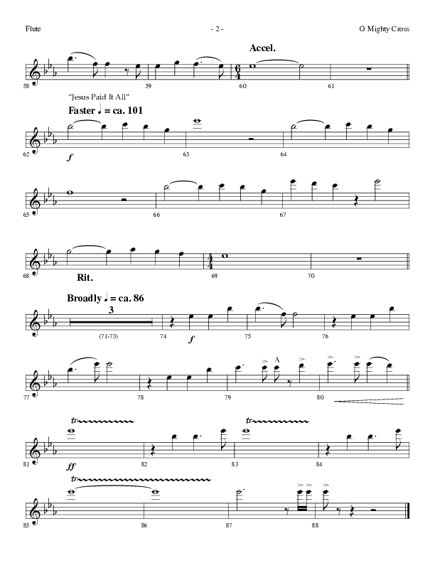 O Mighty Cross (Choral Anthem SATB) Flute (Lifeway Choral / Arr. Dennis Allen)