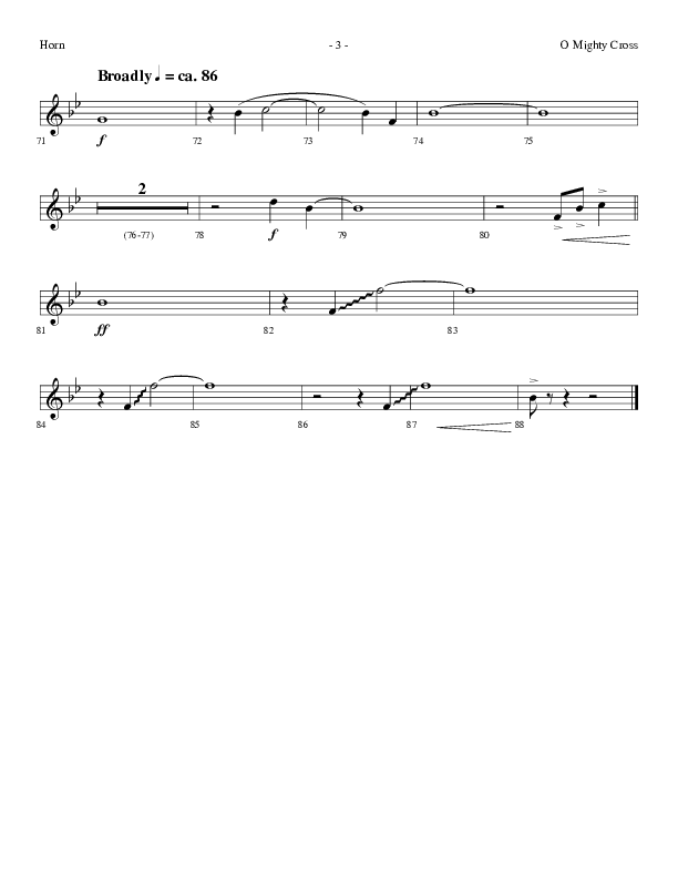 O Mighty Cross (Choral Anthem SATB) French Horn (Lifeway Choral / Arr. Dennis Allen)