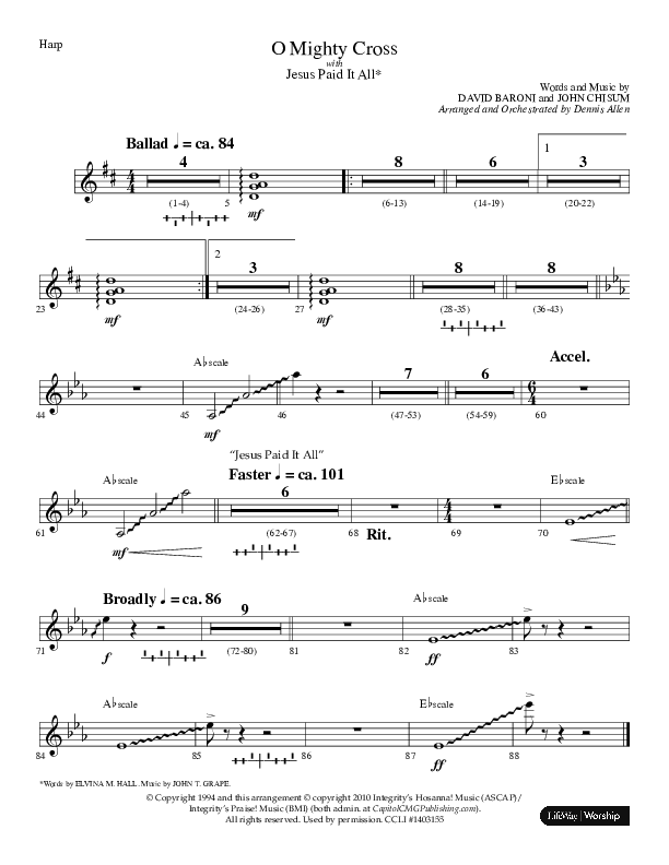 O Mighty Cross (Choral Anthem SATB) Harp (Lifeway Choral / Arr. Dennis Allen)