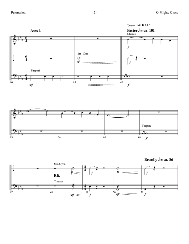 O Mighty Cross (Choral Anthem SATB) Percussion (Lifeway Choral / Arr. Dennis Allen)