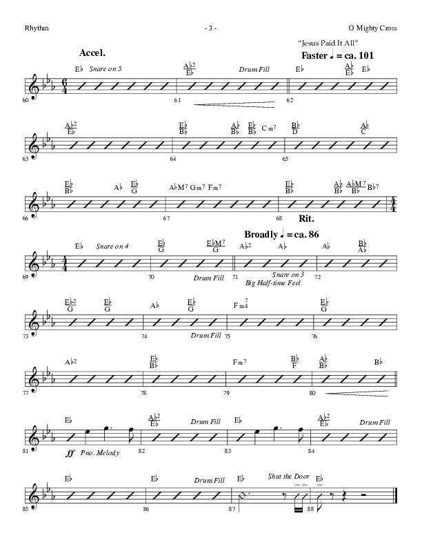 O Mighty Cross (Choral Anthem SATB) Rhythm Chart (Lifeway Choral / Arr. Dennis Allen)