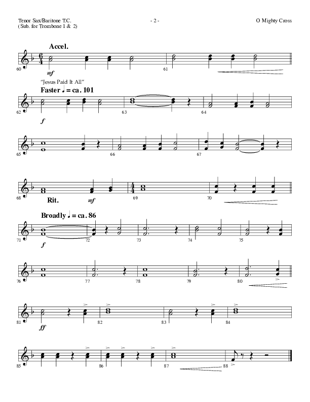 O Mighty Cross (Choral Anthem SATB) Tenor Sax/Baritone T.C. (Lifeway Choral / Arr. Dennis Allen)