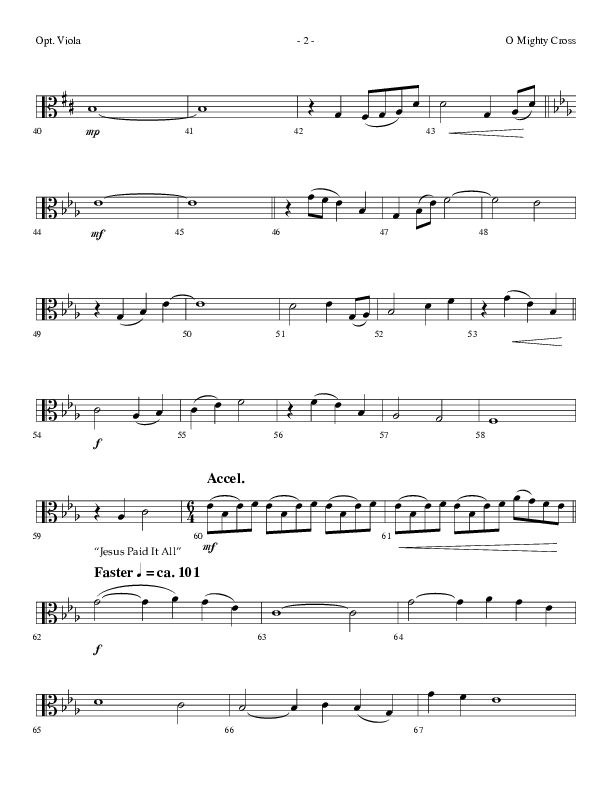O Mighty Cross (Choral Anthem SATB) Viola (Lifeway Choral / Arr. Dennis Allen)