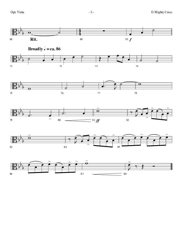 O Mighty Cross (Choral Anthem SATB) Viola (Lifeway Choral / Arr. Dennis Allen)
