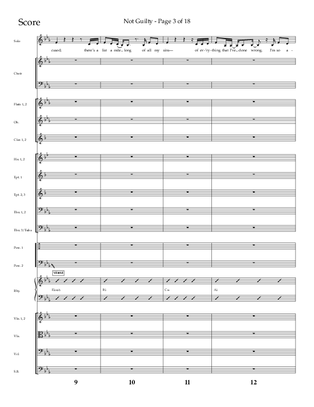 Not Guilty (Choral Anthem SATB) Orchestration (Lifeway Choral / Arr. Travis Cottrell)