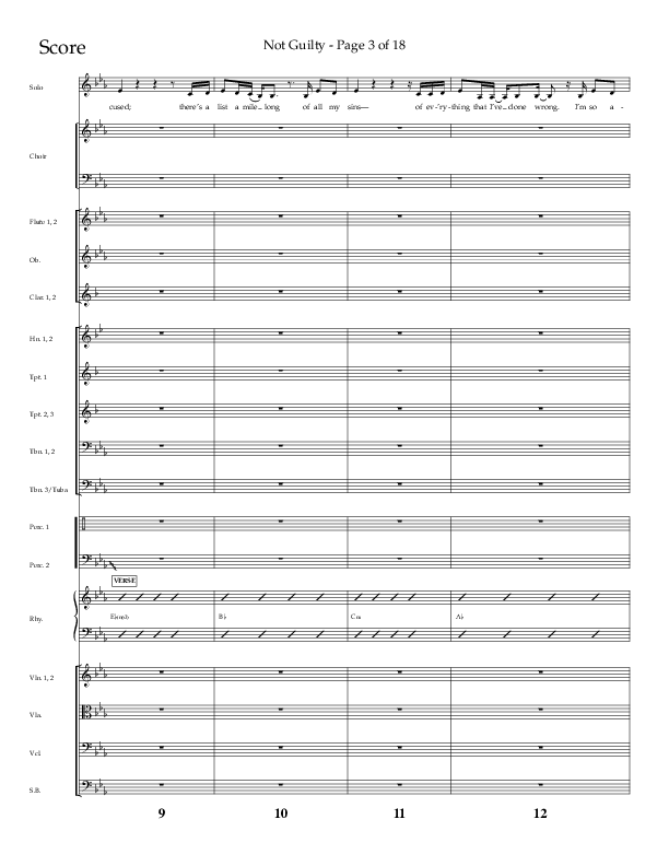 Not Guilty (Choral Anthem SATB) Conductor's Score (Lifeway Choral / Arr. Travis Cottrell)