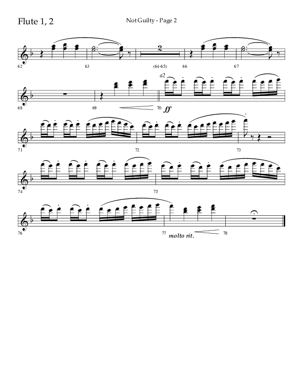 Not Guilty (Choral Anthem SATB) Flute 1/2 (Lifeway Choral / Arr. Travis Cottrell)