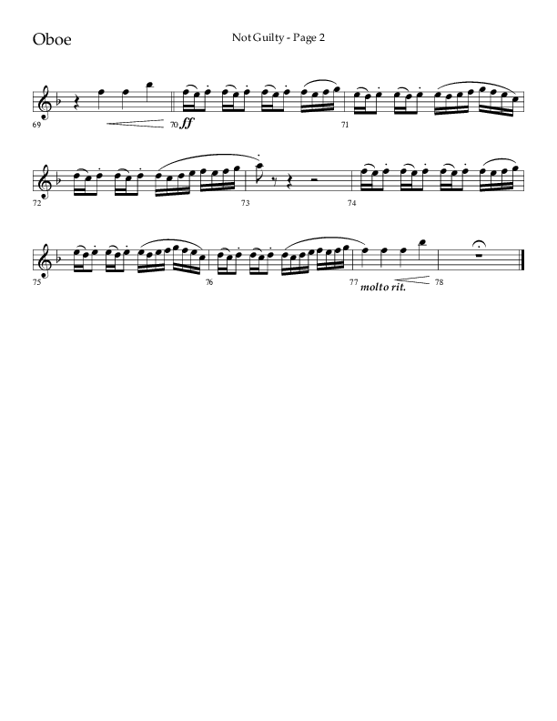 Not Guilty (Choral Anthem SATB) Oboe (Lifeway Choral / Arr. Travis Cottrell)