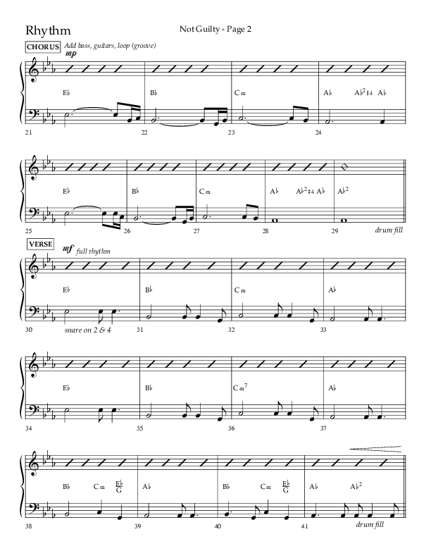 Not Guilty (Choral Anthem SATB) Rhythm Chart (Lifeway Choral / Arr. Travis Cottrell)