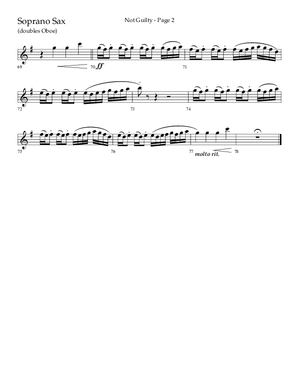 Not Guilty (Choral Anthem SATB) Soprano Sax (Lifeway Choral / Arr. Travis Cottrell)