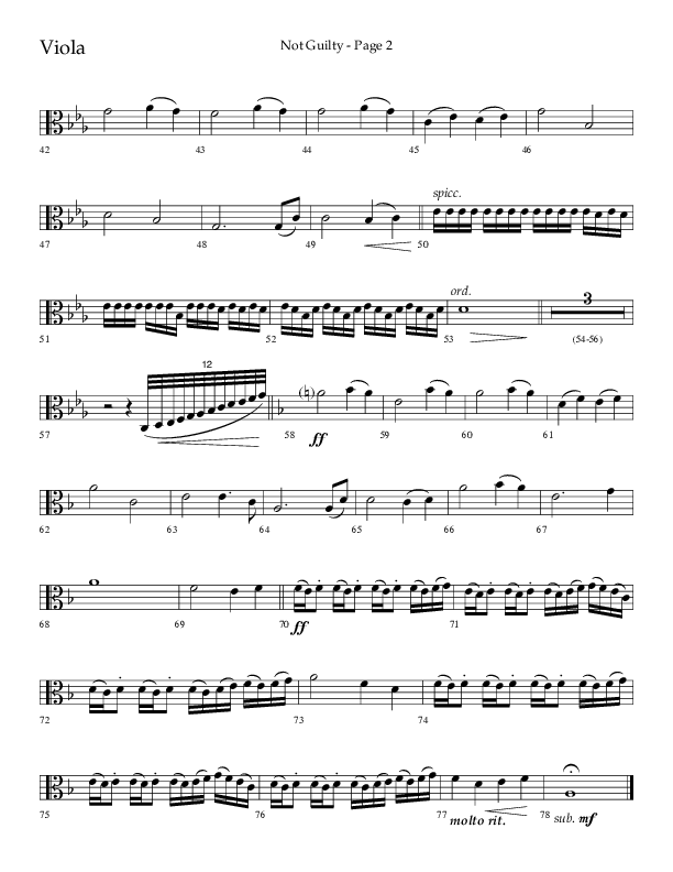 Not Guilty (Choral Anthem SATB) Viola (Lifeway Choral / Arr. Travis Cottrell)