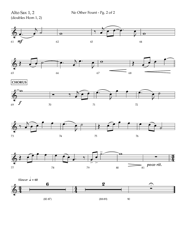 No Other Fount (Choral Anthem SATB) Alto Sax 1/2 (Lifeway Choral / Arr. Jay Rouse)