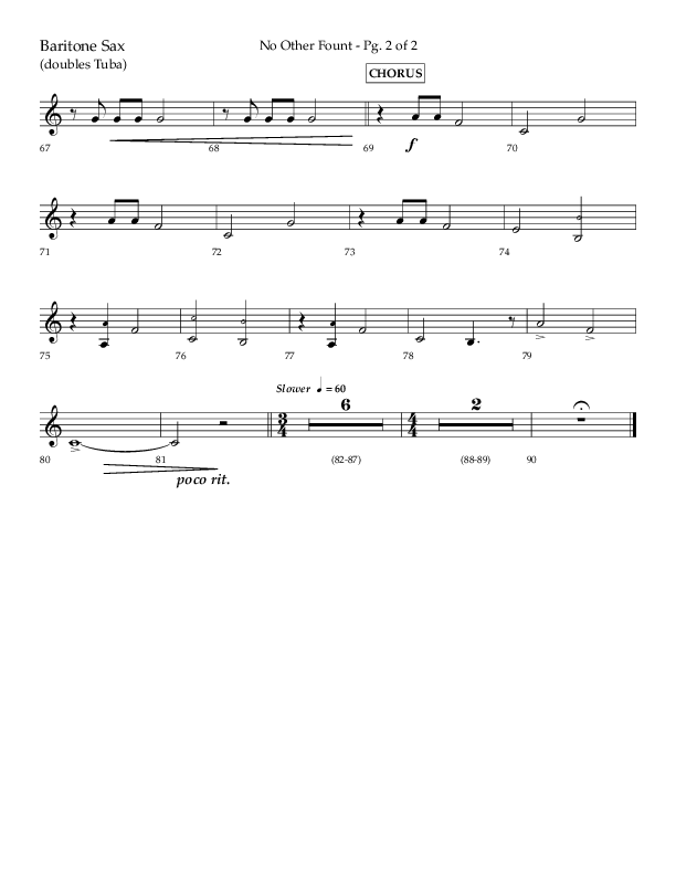 No Other Fount (Choral Anthem SATB) Bari Sax (Lifeway Choral / Arr. Jay Rouse)