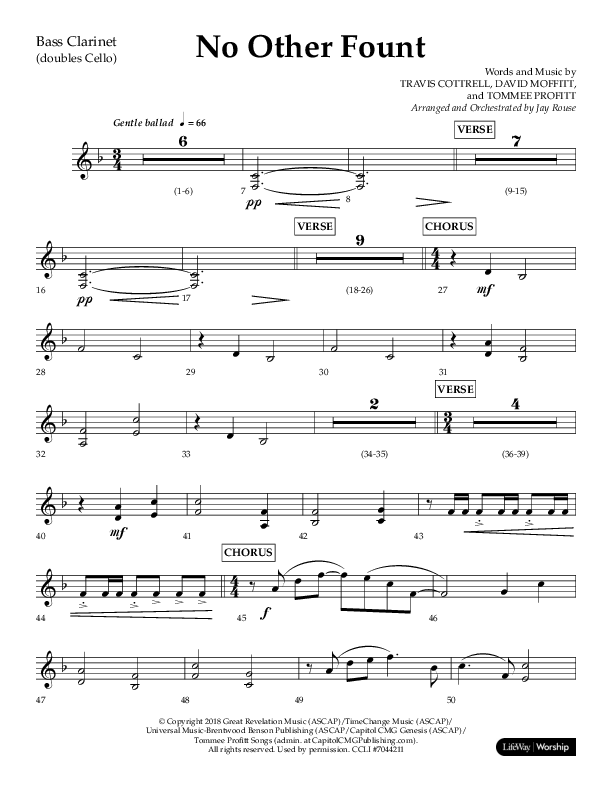 No Other Fount (Choral Anthem SATB) Bass Clarinet (Lifeway Choral / Arr. Jay Rouse)