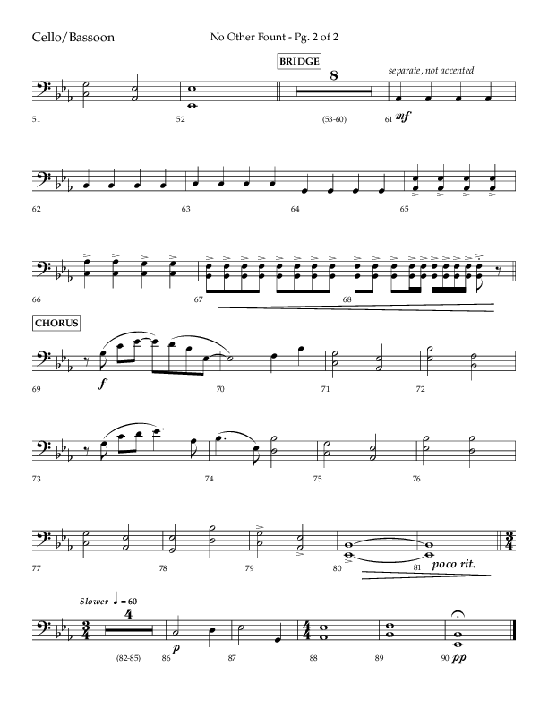 No Other Fount (Choral Anthem SATB) Cello (Lifeway Choral / Arr. Jay Rouse)