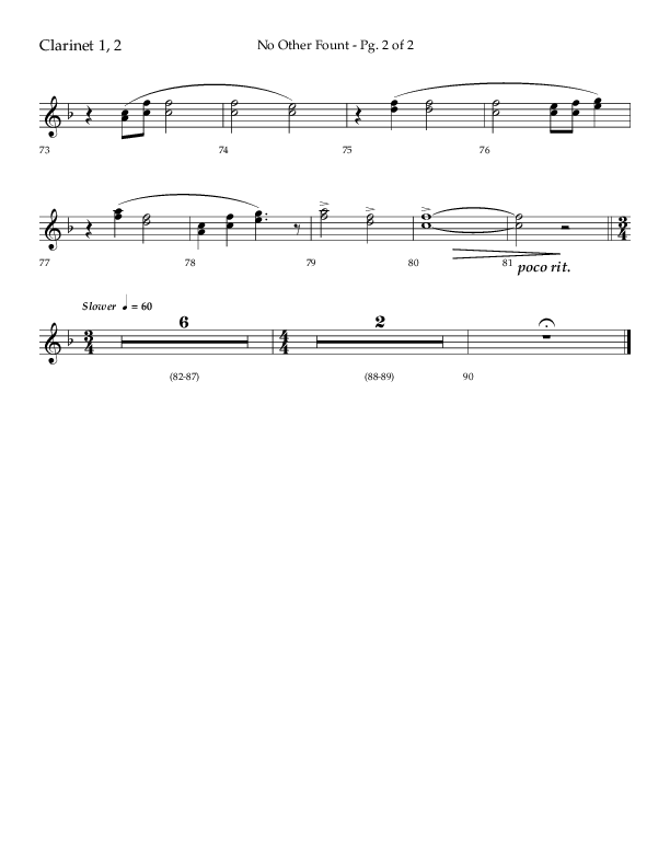 No Other Fount (Choral Anthem SATB) Clarinet 1/2 (Lifeway Choral / Arr. Jay Rouse)