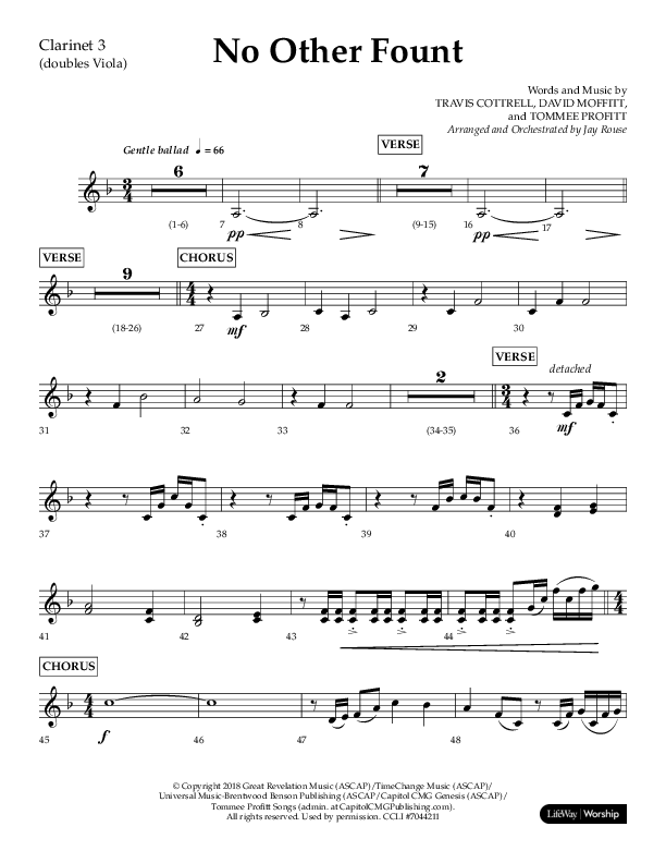 No Other Fount (Choral Anthem SATB) Clarinet 3 (Lifeway Choral / Arr. Jay Rouse)