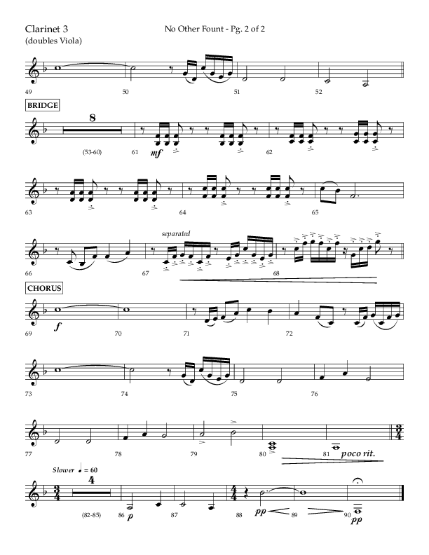 No Other Fount (Choral Anthem SATB) Clarinet 3 (Lifeway Choral / Arr. Jay Rouse)