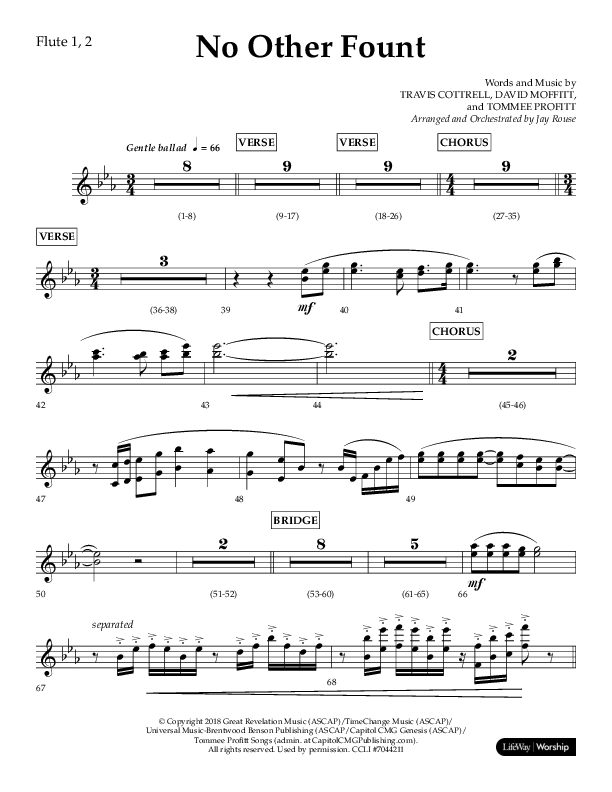 No Other Fount (Choral Anthem SATB) Flute 1/2 (Lifeway Choral / Arr. Jay Rouse)