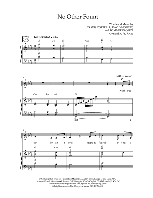 No Other Fount (Choral Anthem SATB) Anthem (SATB/Piano) (Lifeway Choral / Arr. Jay Rouse)