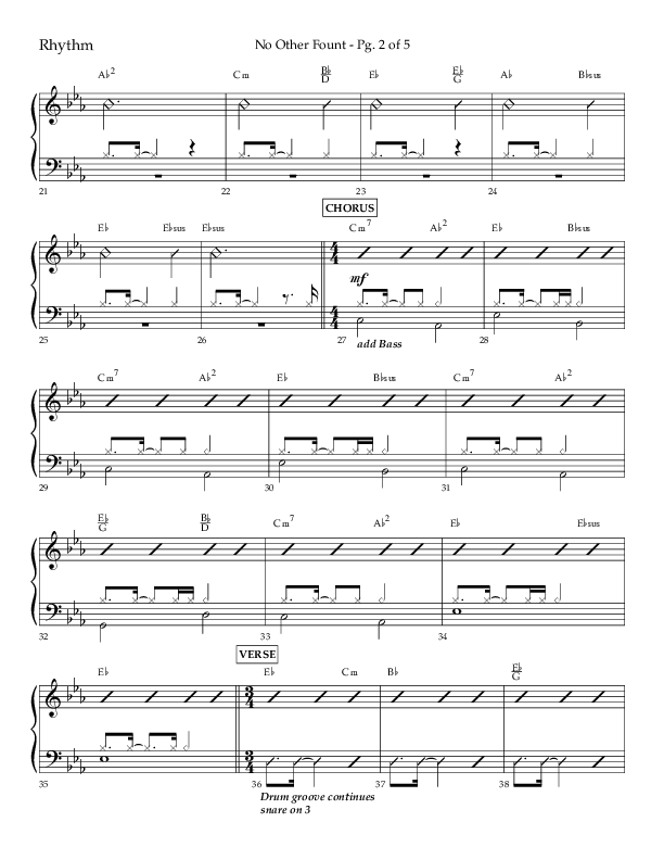 No Other Fount (Choral Anthem SATB) Rhythm Chart (Lifeway Choral / Arr. Jay Rouse)