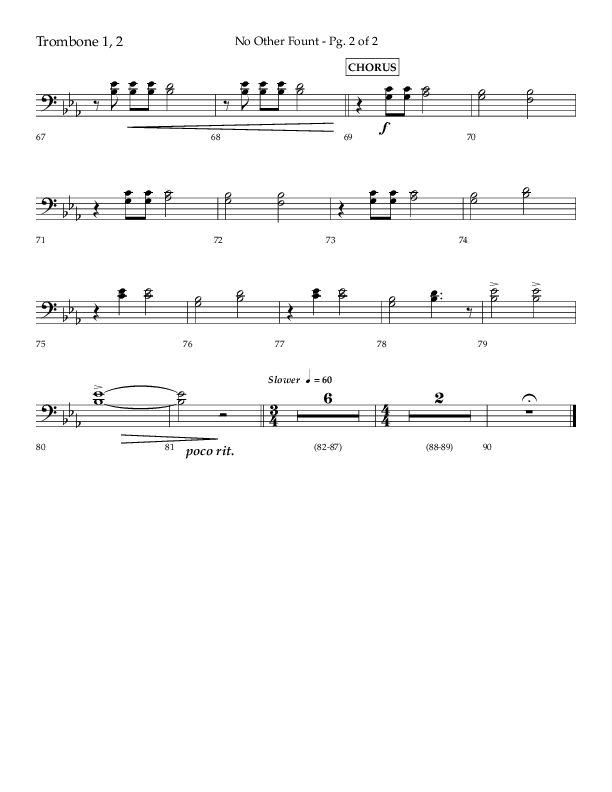 No Other Fount (Choral Anthem SATB) Trombone 1/2 (Lifeway Choral / Arr. Jay Rouse)