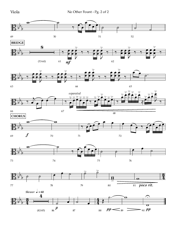 No Other Fount (Choral Anthem SATB) Viola (Lifeway Choral / Arr. Jay Rouse)