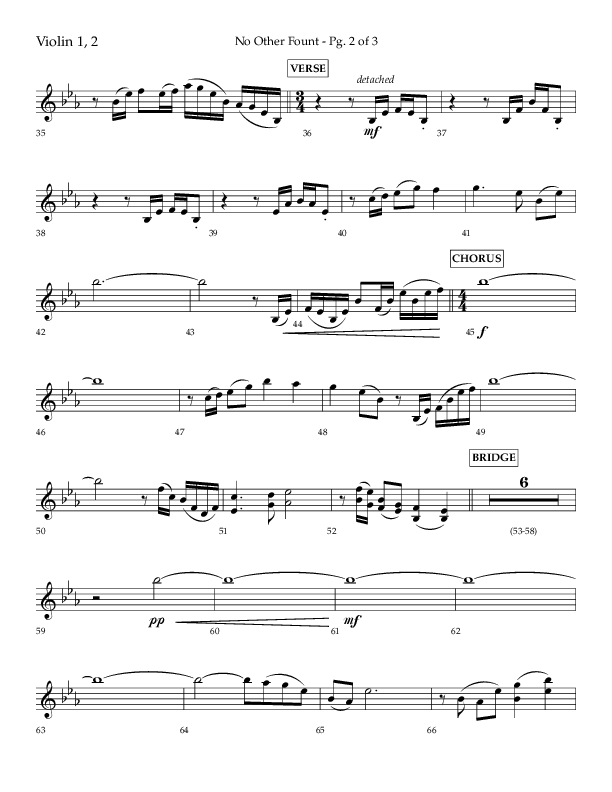 No Other Fount (Choral Anthem SATB) Violin 1/2 (Lifeway Choral / Arr. Jay Rouse)