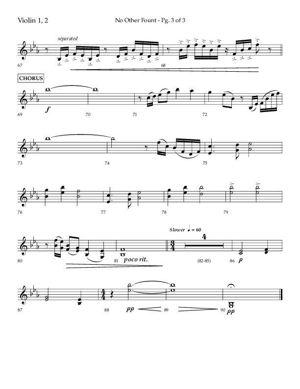 No Other Fount (Choral Anthem SATB) Violin 1/2 (Lifeway Choral / Arr. Jay Rouse)