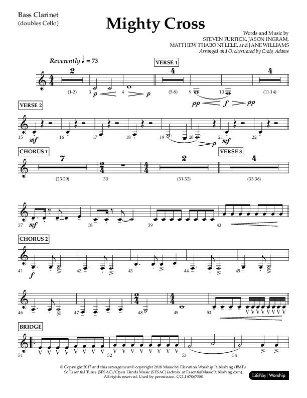 Mighty Cross (Choral Anthem SATB) Bass Clarinet (Lifeway Choral / Arr. Craig Adams)