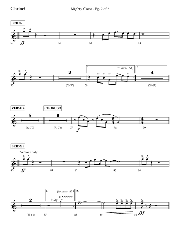 Mighty Cross (Choral Anthem SATB) Clarinet 1/2 (Lifeway Choral / Arr. Craig Adams)