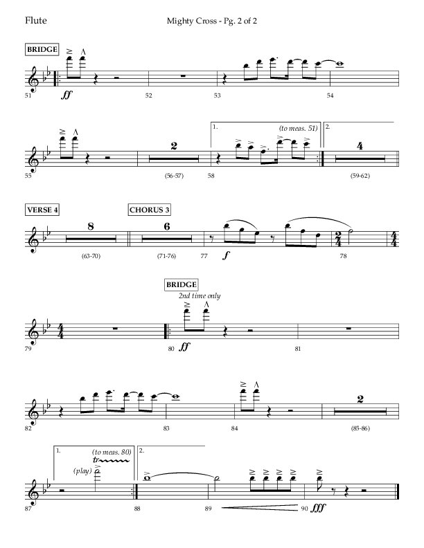 Mighty Cross (Choral Anthem SATB) Flute (Lifeway Choral / Arr. Craig Adams)