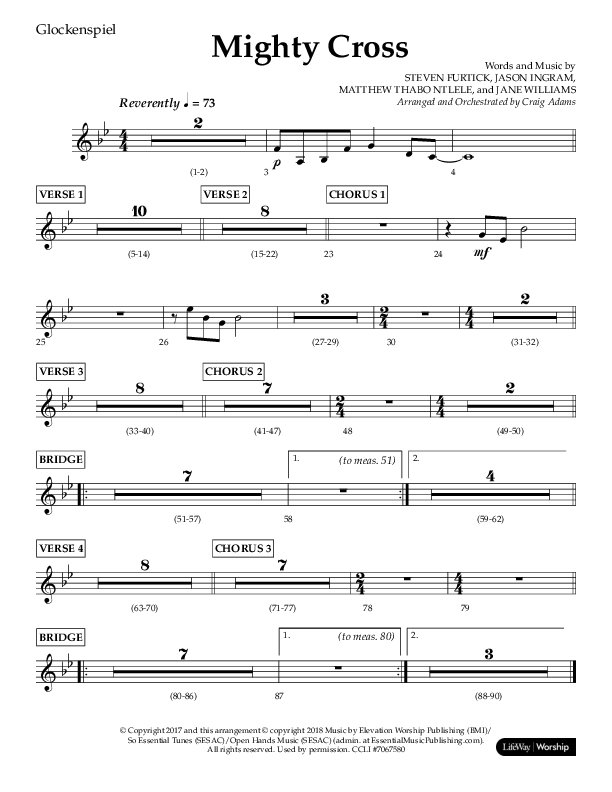 Mighty Cross (Choral Anthem SATB) Glockenspiel (Lifeway Choral / Arr. Craig Adams)