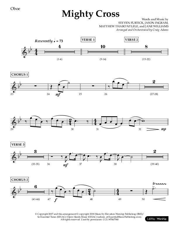 Mighty Cross (Choral Anthem SATB) Oboe (Lifeway Choral / Arr. Craig Adams)