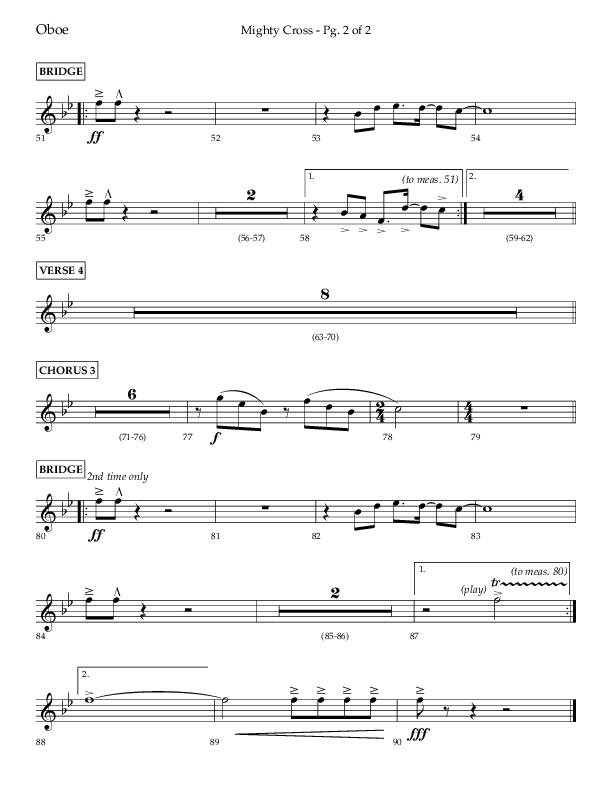 Mighty Cross (Choral Anthem SATB) Oboe (Lifeway Choral / Arr. Craig Adams)