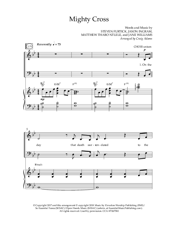 Mighty Cross (Choral Anthem SATB) Anthem (SATB/Piano) (Lifeway Choral / Arr. Craig Adams)